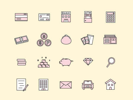 It is an illustration of a Finance money icons.のイラスト素材