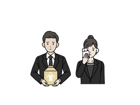 Clip art of Funeral couple.のイラスト素材