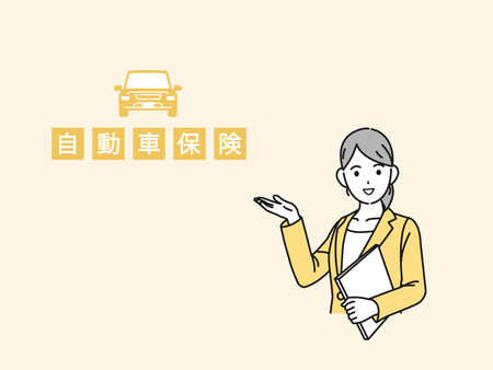Woman giving car insurance information.のイラスト素材