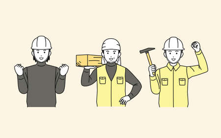 Clip art of Carpenter workers.