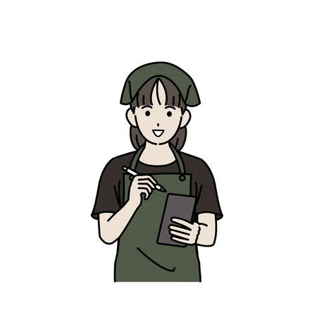 Clip art of Restaurant staff taking orders.のイラスト素材
