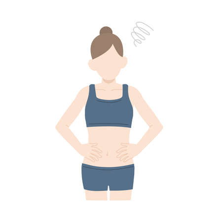 Clip art of Woman with an upset stomach.のイラスト素材