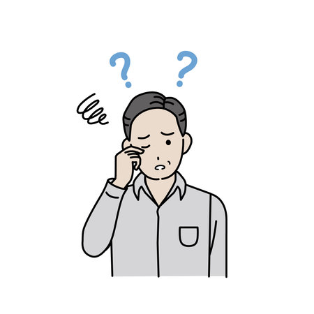 Clip art of Middle aged man with failing eyesight.のイラスト素材