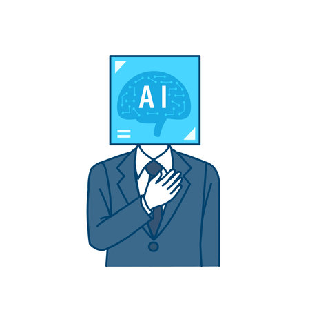 Clip art of AI anthropomorphic business person.のイラスト素材