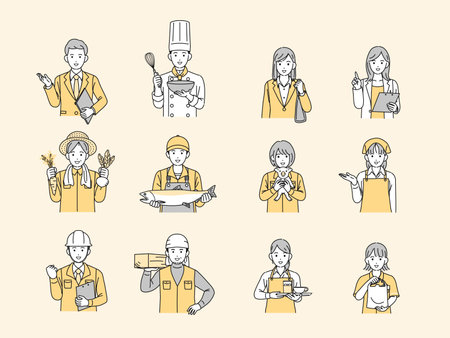 Clip art of People working in various professions.のイラスト素材