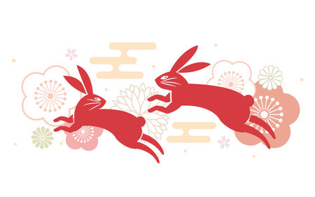 Clip art of Year of the rabbit.のイラスト素材