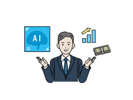 Clip art of Businessman explaining.のイラスト素材