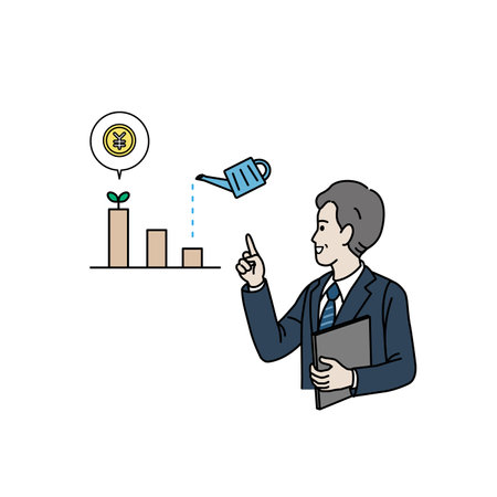 Clip art of Businessman explaining investments.のイラスト素材