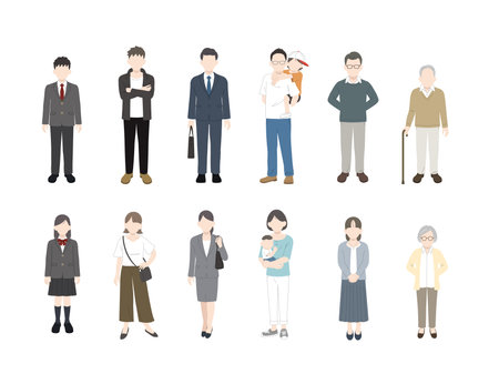 Clip art of People of all ages.のイラスト素材