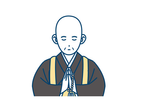 Clip art of Resident man with his palms together.のイラスト素材