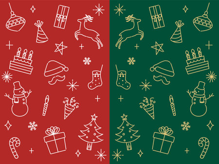 Clip art of Hand drawn style Christmas illustration set.のイラスト素材