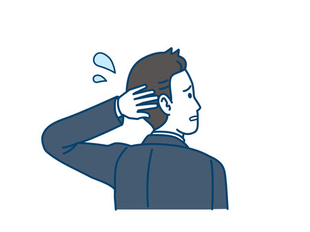 Clip art of Businessman with a troubled expression.のイラスト素材