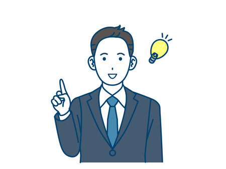Clip art of Businessman with an idea.のイラスト素材