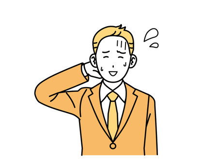 Clip art of Businessman with a bitter smile.のイラスト素材