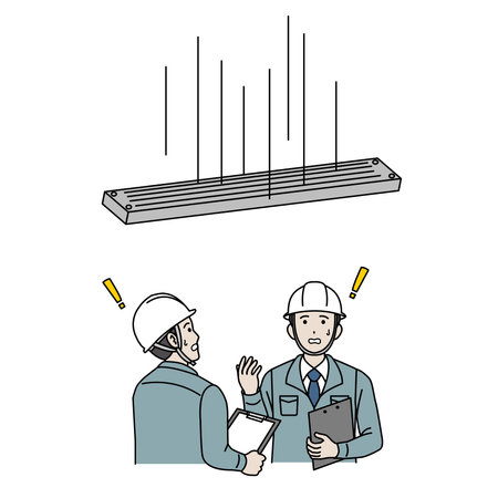Clip art of  Construction accident due to falling steel fram.のイラスト素材