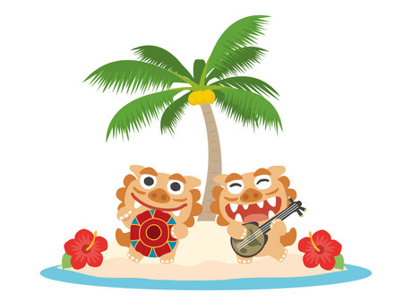 Clip art of Okinawa shisa.のイラスト素材
