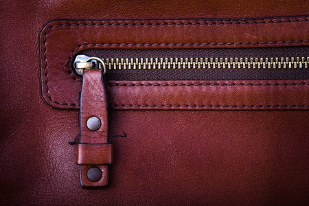 Brown leather with zipper element