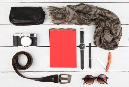 Travel concept - set of cool men's stuff