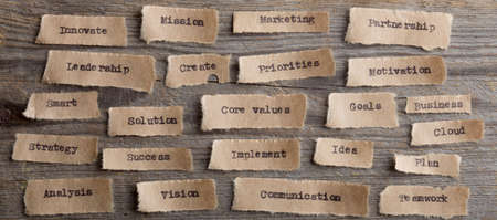 CORE VALUE - word on a piece of paper close up, business creative motivation concept