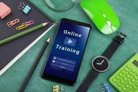 E - learning concept, Online Training login or registration screenの写真素材