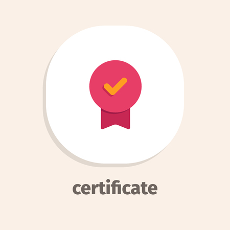 Certificate vector flat icon for web and mobile applicationsのイラスト素材
