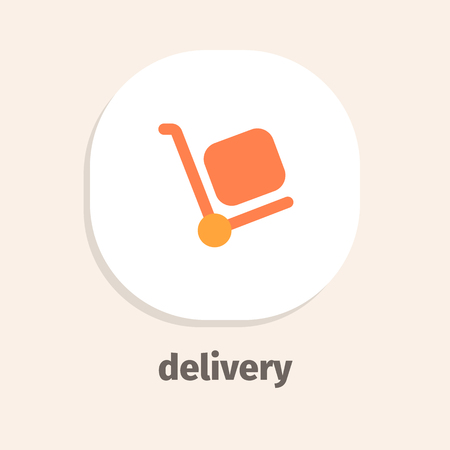 Delivery vector flat icon for web and mobile applicationsのイラスト素材