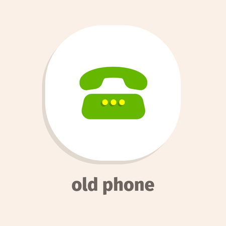 Old phone vector flat icon for web and mobile applicationsのイラスト素材