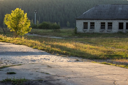 Autumn morning in the province. Russia, Siberiaの写真素材