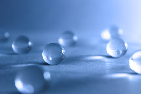 Beautiful, transparent balls close-up. Abstraction.の写真素材