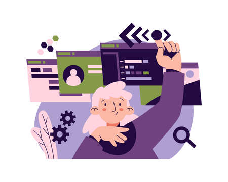 Developing and testing software for computers, applications and websites. Vector quality assurance...