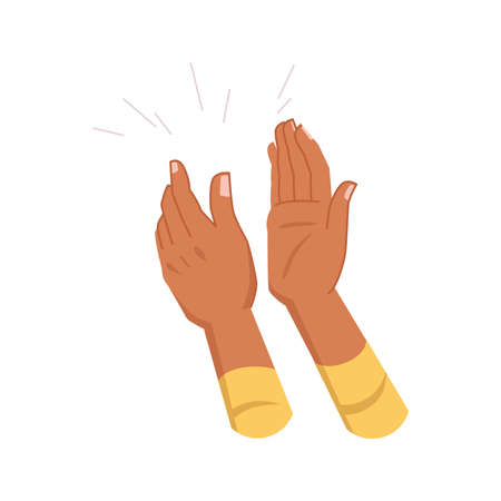 Clapping hands isolated palms. Vector applauding people, appreciation and congratulation, encouragement concept. Crowd applause, bravo by high five, successのイラスト素材