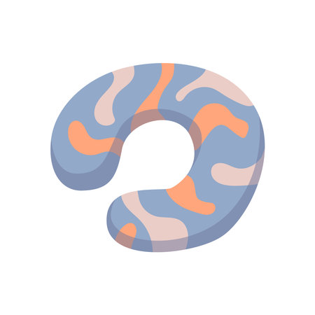 Pillows for traveling, isolated bolsters for sleeping. Support for neck during transportation and trips. Abstract design. Vector in flat cartoon styleのイラスト素材
