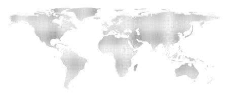 Earth infographic, isolated monochrome world map with a grained texture. Business infographics or presentations with information. Vector world map in flat styleのイラスト素材