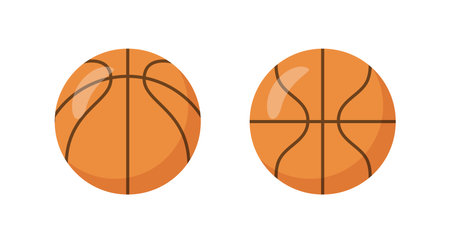 Basketball sports equipment, isolated icon of inflatable ball for game. Sportive activities and entertainment, hobby and training. Vector in flat styleのイラスト素材