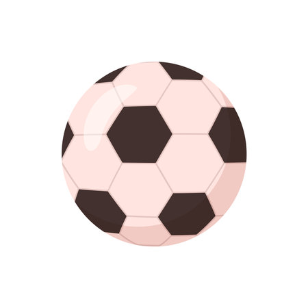 Football sports equipment, isolated ball for playing on field with players. Hobby or professional sportive activities, exercises. Vector in flat styleのイラスト素材