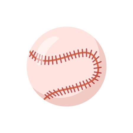 Baseball sports game and activity, isolated icon of ball for playing outdoors. Hobby and fun leisure, exercises and physical development. Vector in flat styleのイラスト素材
