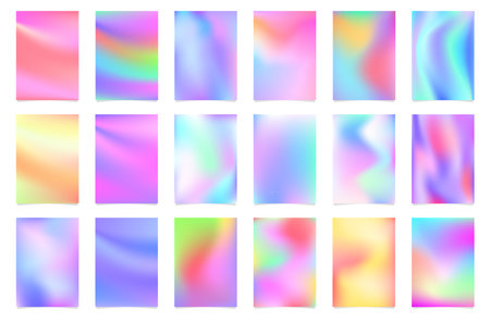 Modern hipster trend gradient, complex soft transition of different colors, set of colorful backgrounds. Posters or banners gradient suitable for the Internet and printing backdropsのイラスト素材