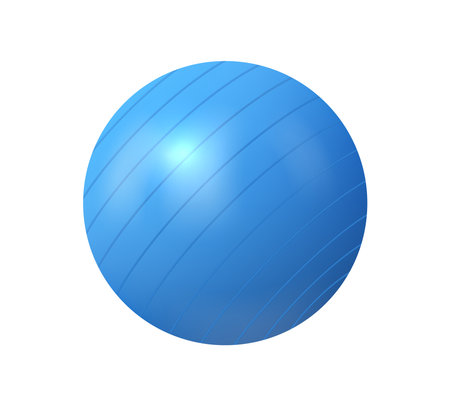 Pilates ball for training and exercises. Vector isolated realistic sphere rubber ball for working out. Athlete accessory for healthy lifestyle and wellbeing. Keeping fit with gym equipmentのイラスト素材