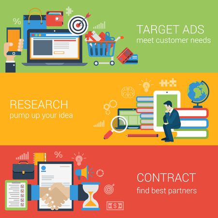 Flat style web banner modern digital marketing partnership icon set. Target advertising research idea knowledge education contract partners collage. Website click infogaphics elements collection. Flat style web banner modern digital marketing partnership icon set. Target advertising research idea knowledge education contract partners collage. Website click infogaphics elements collection.