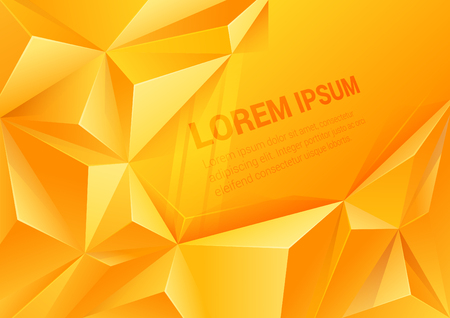 Polygonal triangle shapes yellow vector abstract background mockup template with space for text. Polygons backgrounds collection.のイラスト素材