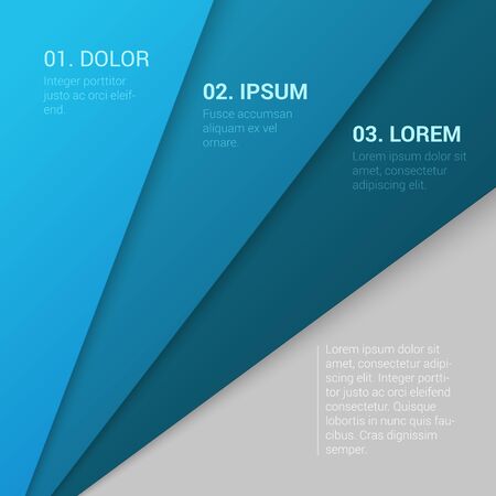 Stylish modern corporate blue background numbering enumeration report template mockup. Place your text and logo. Templates collection.のイラスト素材