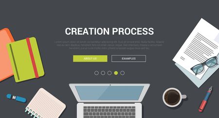 Mockup modern flat design concept for creative creation processのイラスト素材