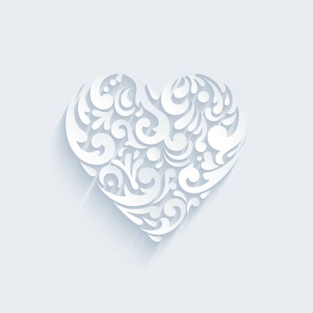 Heart decorative shape formed by abstract creative elements. Template for Valentine's Day, Wedding celebrations postcard.のイラスト素材