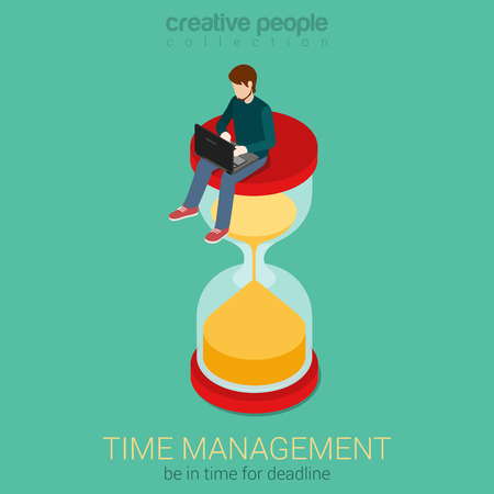Time is money flat 3d web isometric infographic business conceptのイラスト素材