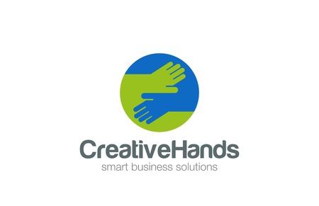 Hands in circle Logo design vector template.
Handmade Business Contract Deal Logotype concept flat iconのイラスト素材