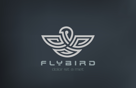 Abstract Bird Logo design vector template linear labyrinth style.
Eagle, falcon, hawk Logotype concept maze symbol icon.のイラスト素材