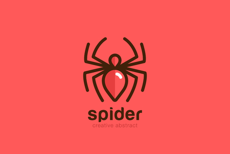 Spider Logo design template linear style. Lineart insect icon.
Virus Spy Logotype concept idea.のイラスト素材