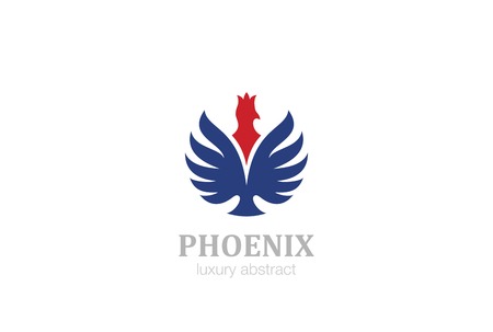 Phoenix  design vector template. Abstract soaring bird icon.
Royal Heraldic Luxury Eagle with crown  concept.のイラスト素材
