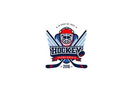 Hockey Badge Logo Design vector template. T-shirt Graphics
Sport Team Identity Logotype Illustration Label isolated on white Background.のイラスト素材
