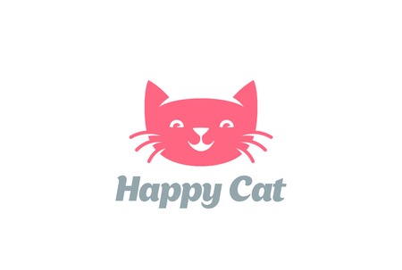 Funny Cat silhouette abstract design vector template Negative space.
Home pet shop Veterinary clinic concept iconのイラスト素材